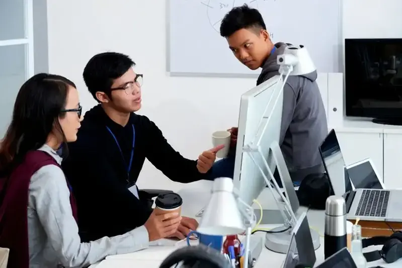 An illustrated guide showing an AI chatbot learning from customer interactions.